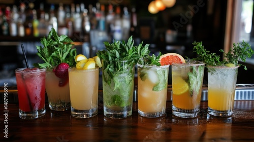 Assortment of Refreshing Summer Cocktails