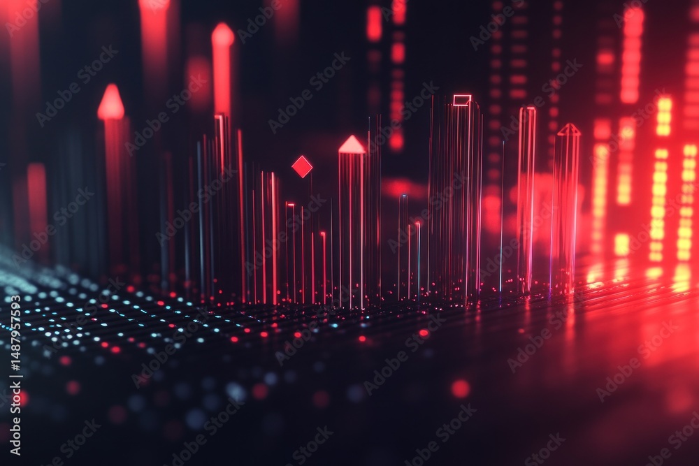 Digital abstract futuristic cityscape