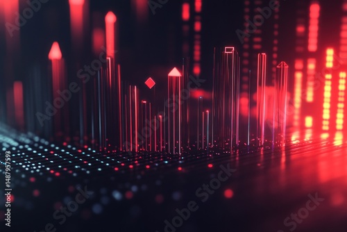 Digital abstract futuristic cityscape