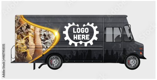 Food Truck Design Template with Philly Cheesesteak Image