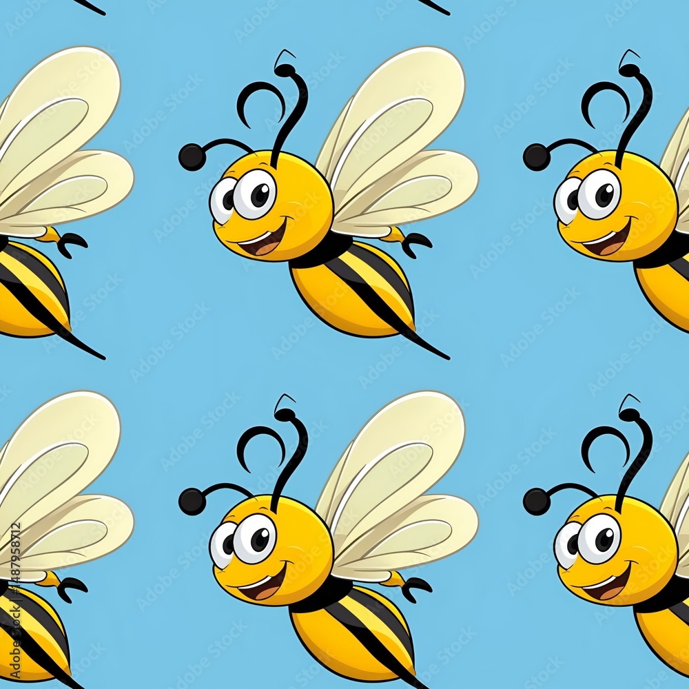 Fototapeta premium bumblebees buzzing in cartoon rhythm