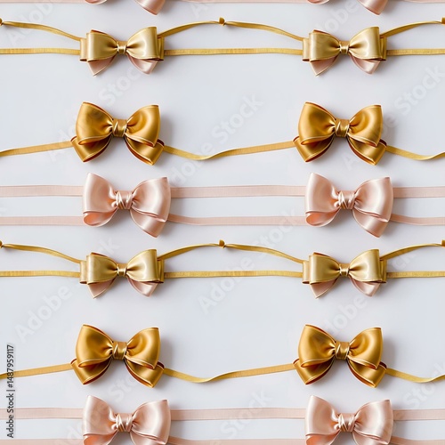 bows and ribbons tied in elegant loops