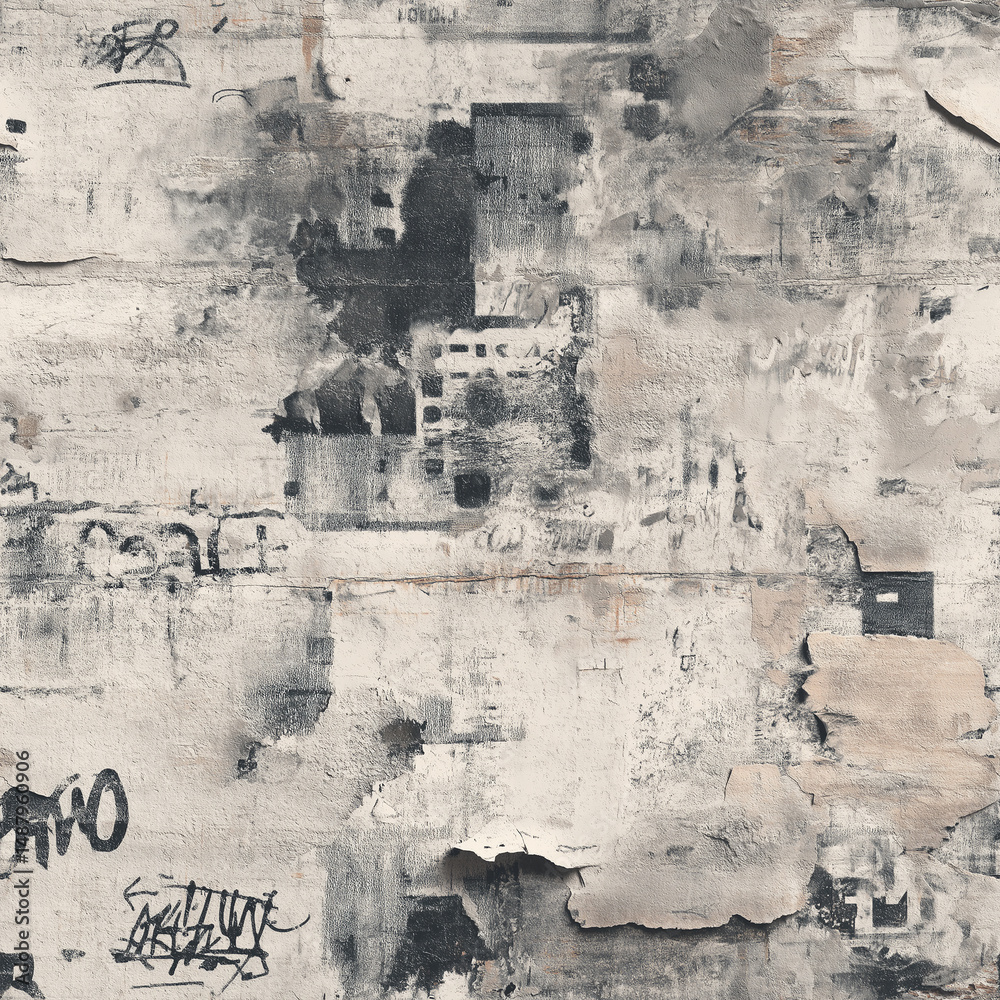 Obraz premium Peeling Paint Grunge Wall Surface Pattern