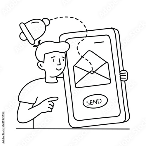 Payment Request vector outline illustrations. EPS 10 file