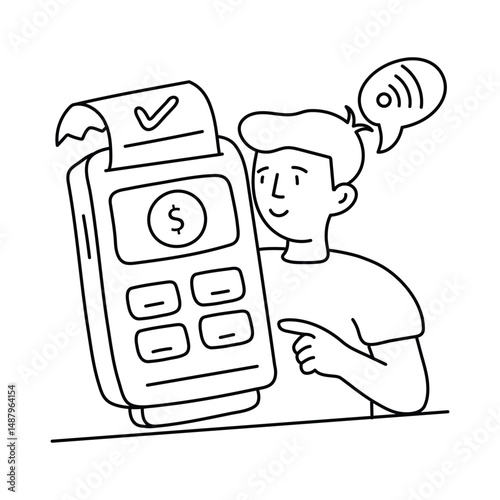 Wireless vector outline illustrations. EPS 10 file 