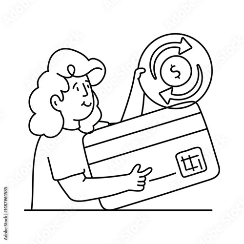 Payment Request vector outline illustrations. EPS 10 file