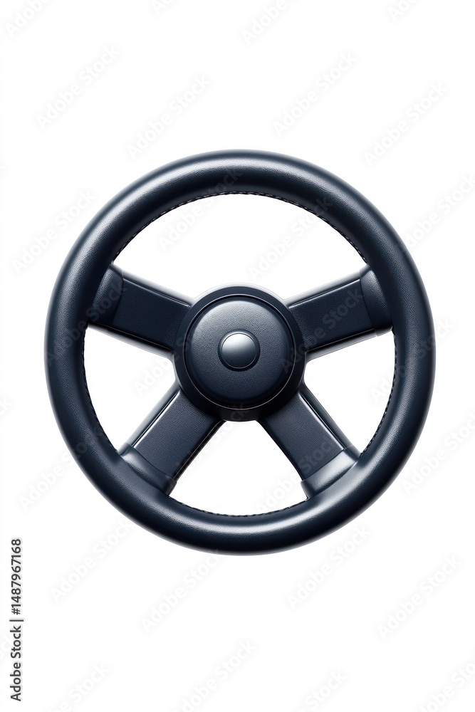 Dark blue leather steering wheel