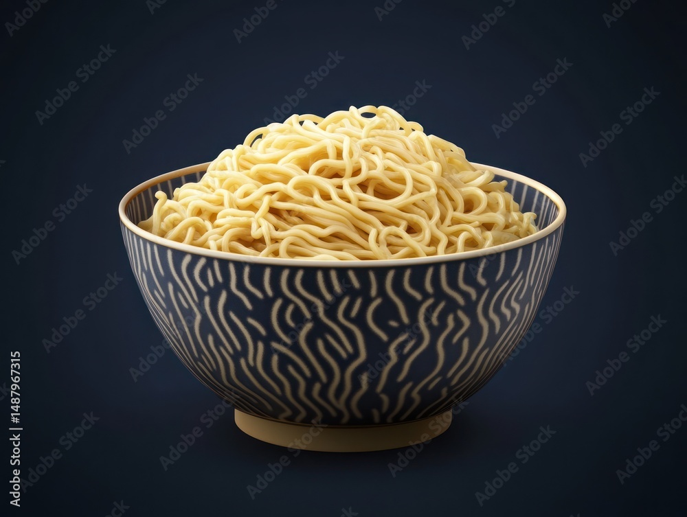 Uncooked noodles in a bowl