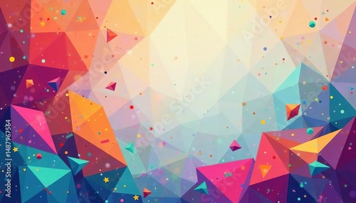 Geometric shapes, vibrant colors, modern style, modern, color, polygon