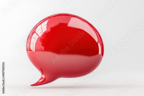 Red glossy speech bubble