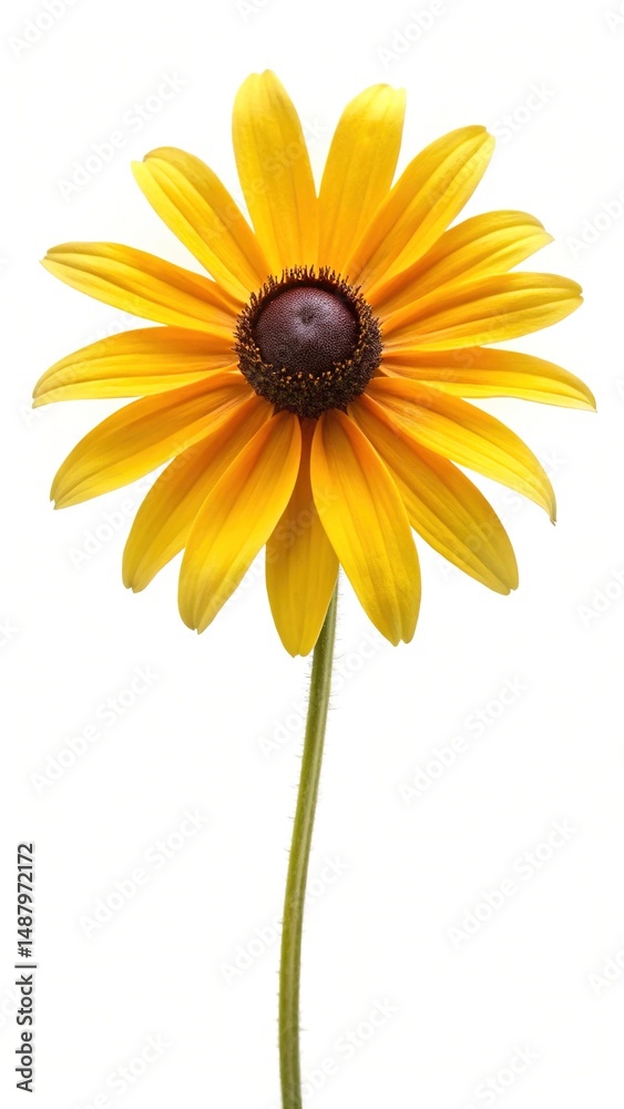 Naklejka premium Striking close up of a vibrant yellow and brown Black Eyed Susan