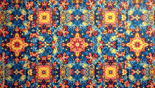 Geometric damask, repeating diamond & arabesque shapes, texture, structure