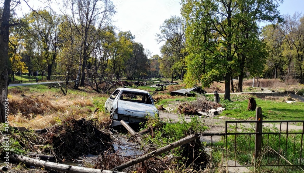 The Remains of a Once Beautiful Park After an Environmental Disaster The Remains of a Once Beautiful Park After an Environmental Disaster