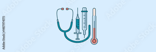 Vector illustration of medical tools in a circle – Great for pharmacy apps, medical blogs, or clinic designs
