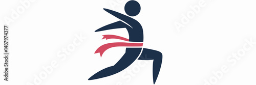 Agility-themed silhouette with ribbon around waist – Perfect for sports branding, dance school marketing, or movement-focused design.