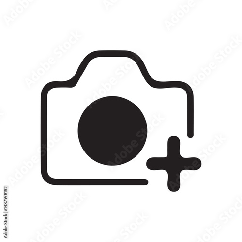 Upload photo icon logo set vector. camera plus icons. for mobile concept and web design. Vector eps 10