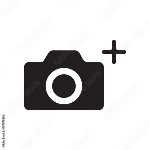 Upload photo icon logo set vector. camera plus icons. for mobile concept and web design. Vector eps 10