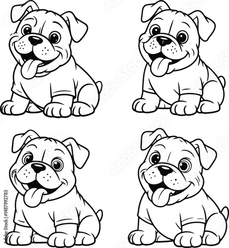 set of cartoon dogs