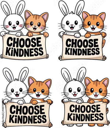 some cat with choose kindness banner