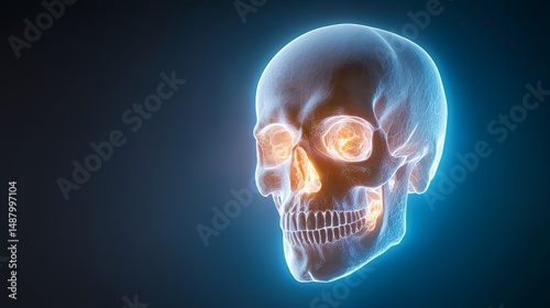 Skull Rendering with Glowing Elements