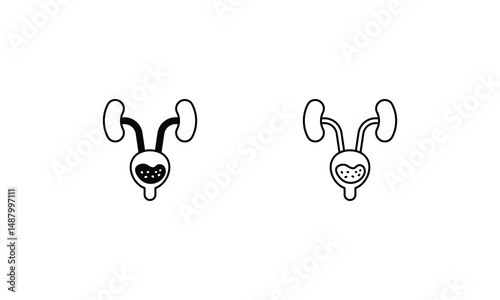 Uti icons set Line and Glyph black vector icon stock illustration