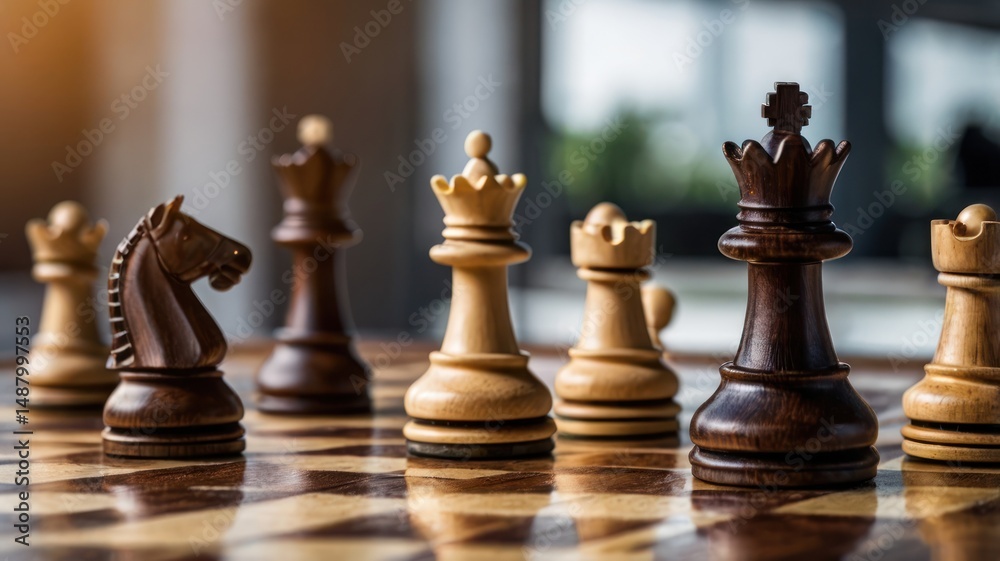 An assortment of strategic chess pieces on a board, demonstrating high-stakes planning. An assortment of strategic chess pieces on a board, demonstrating high-stakes planning.