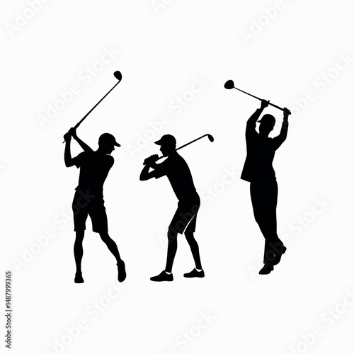 Golf Athlete Graphic on White Background