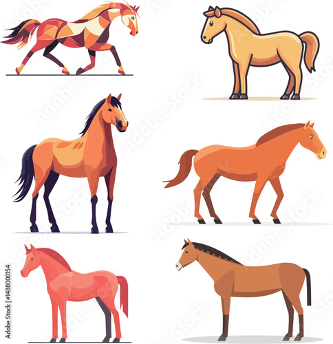 Cartoon horse illustration material
