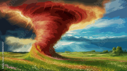 Tornado in the meadow