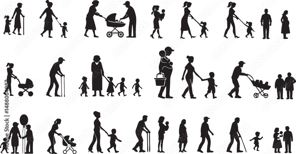 a sat of person silhouette victor element. a sat of person silhouette victor element.