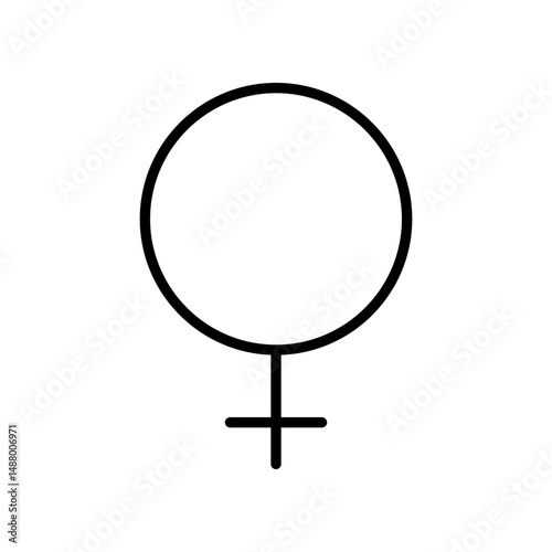 Female Gender Symbol Illustration on a White Background
