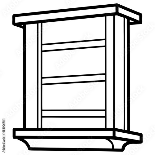 Dark Wall Panel & Metal Shelf Silhouette
