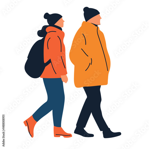 Для ИнтернетаCouple on a walk, colorful bright image, people, couple man and woman, rest, walk, hike, travel, tourism, nature, clothes,