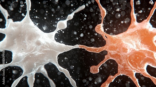 Splash Colliding Orange Meets White