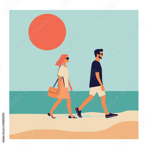 Для ИнтернетаCouple on a walk, colorful bright image, people, couple man and woman, rest, walk, hike, travel, tourism, nature, clothes,