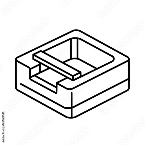 Casting mold icon in minimalist design for metallurgy industry  