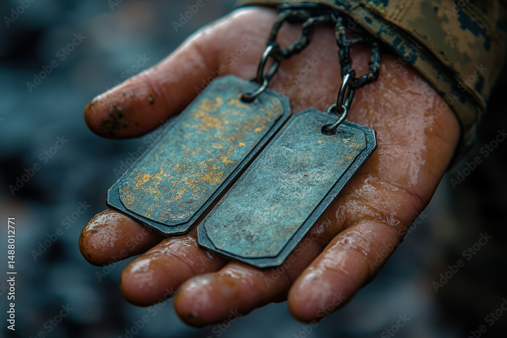 Fototapeta premium Person holding tags in hands.