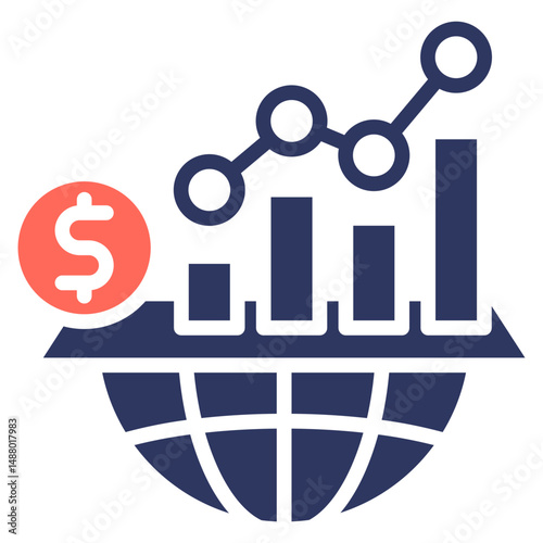 Economic Improvement glyph color icon