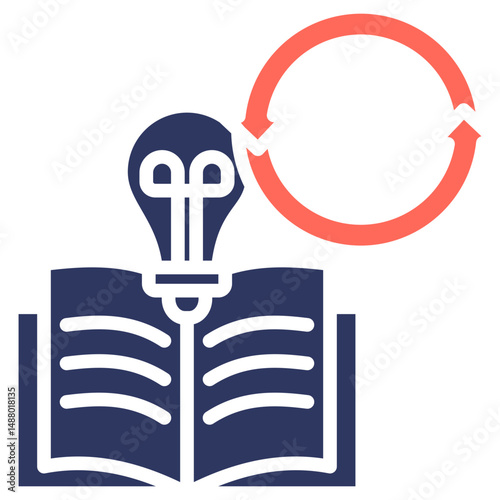 Continuous Learning glyph color icon