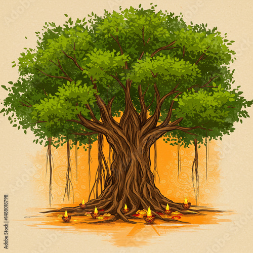 Sacred Banyan Tree with Diy...