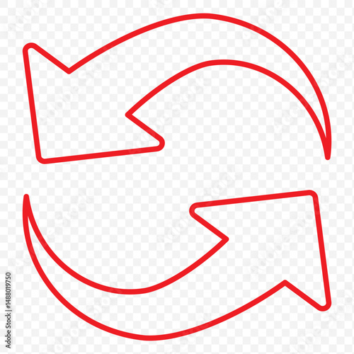 Repeat icon. Repeating vector symbol. Simple return outline icons. double arrow icon 