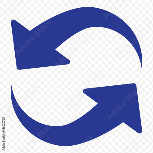 Refresh icon vector. Green recycle vector icon symbol. Repeat and reload icons set and arrow rotation circle. Sync icon symbol convert button sign on Transparent Background. EPS 10.