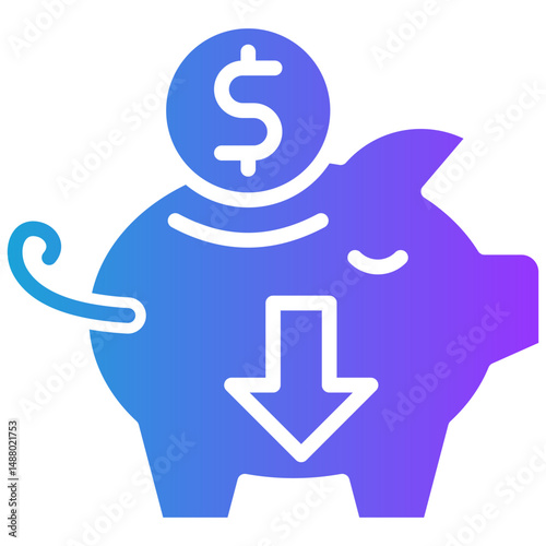 Cost Savings glyph gradient icon