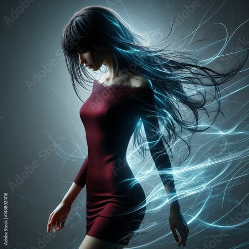 Tapety artystyczne Woman in light effect