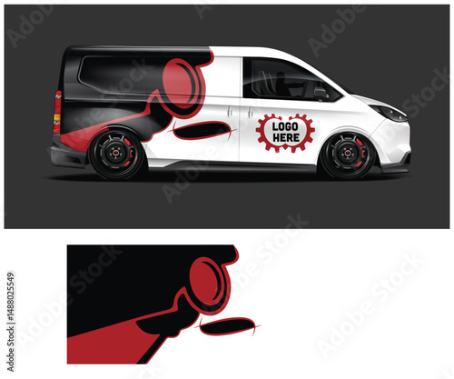 Custom Van Wrap Design with Gavel and Gear Logo