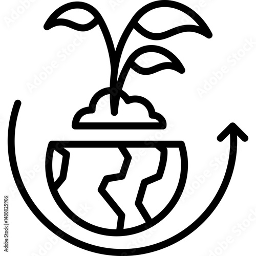 Sustainability Continuous line icon