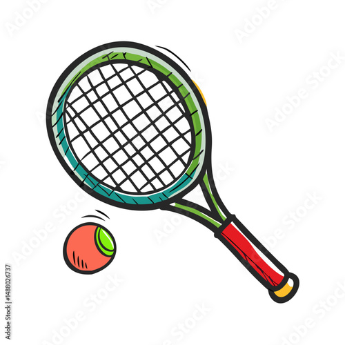 tennis racket icon, tennis racket vector illustration-simple illustration of tennis racket, perfect for tennis racket logos and icons