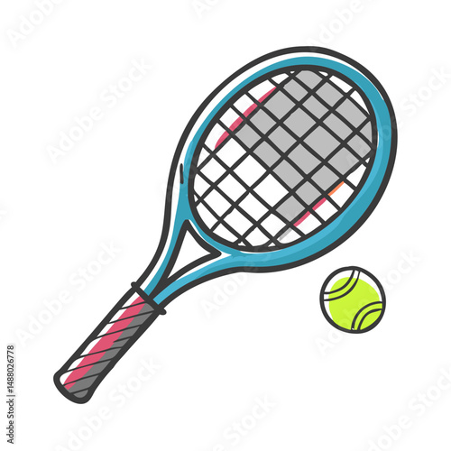 tennis racket icon, tennis racket vector illustration-simple illustration of tennis racket, perfect for tennis racket logos and icons