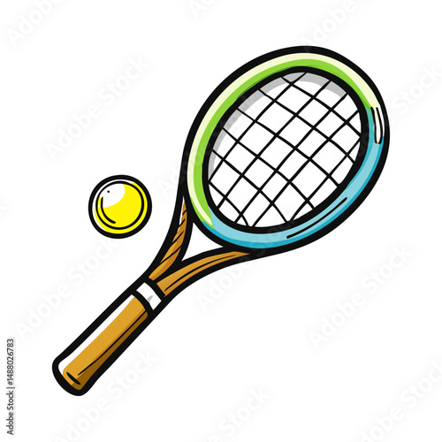 tennis racket icon, tennis racket vector illustration-simple illustration of tennis racket, perfect for tennis racket logos and icons