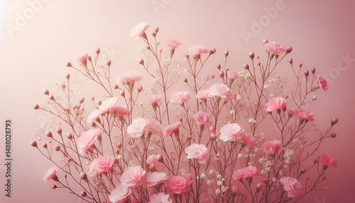 pink flowers in the morning